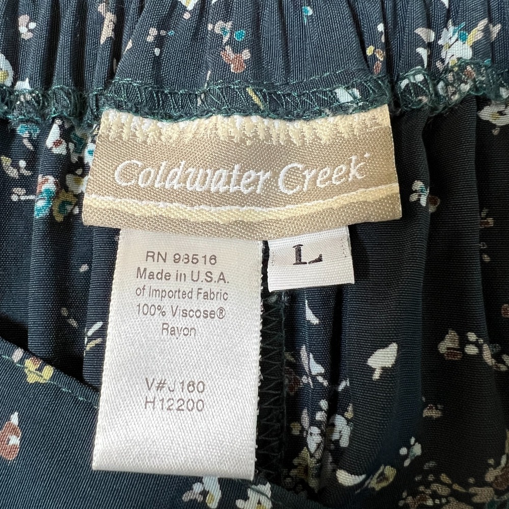 Vintage Coldwater Creek Pleated‎ Ditzy Floral Pants Size L Boho Cottage Fairy - Picture 5 of 6